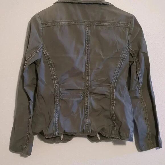 Sundance Green distressed army jacket lagenlook 6 - Picture 6 of 6